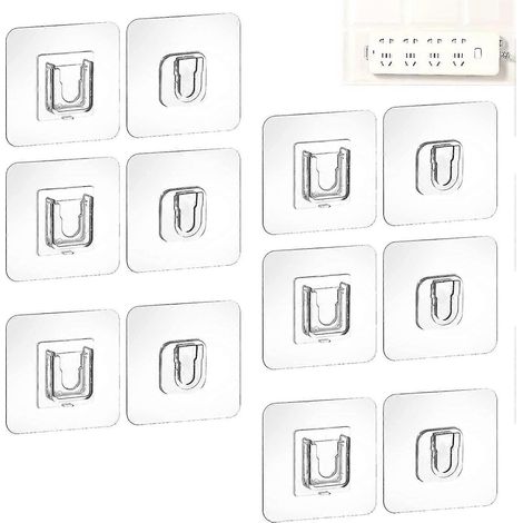 Crochets muraux adhésifs double face ultra-résistants, lot de 25 paires (cadeau) (1/5)