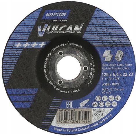 Norton Clipper Disques à ébarber Metall 125x6,4x22,23 mm A30 P 66252848982