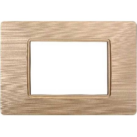 Plaque compatibles Vimar Plana 3 modules plastique couleur or satiné Ettroit EV85311