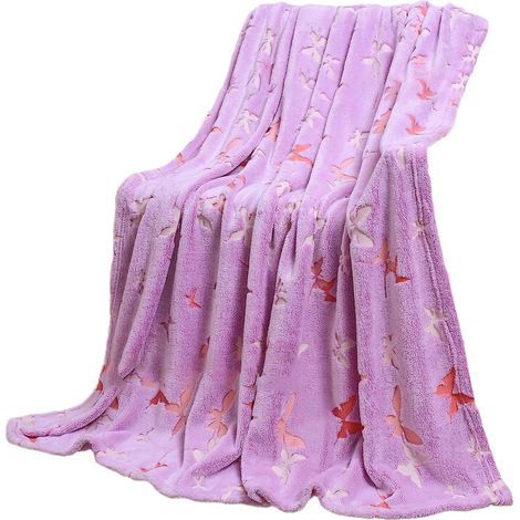 Couverture lumineuse en flanelle douce pour enfants (70 x 100 cm) Motif papillon. (1/5)