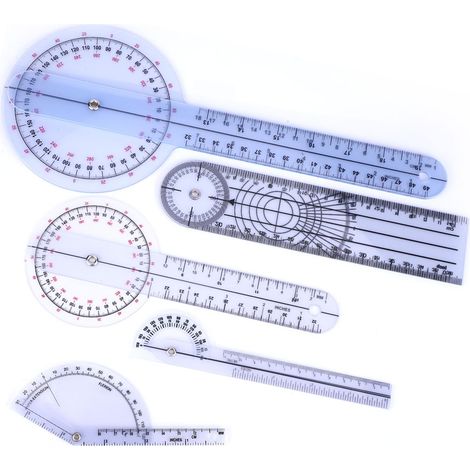 5-teiliger medizinischer 360-Grad-Winkelmesser für die Wirbelsäule, 6/8/10-Zoll-Goniometer (2er-Set) (1/5)