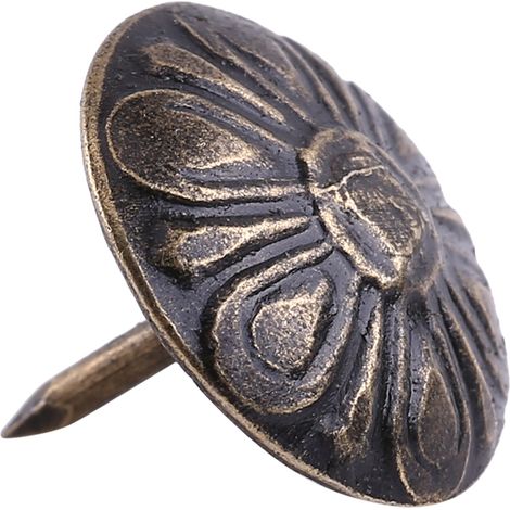 100 clous décoratifs vintage avec étiquettes en métal bronze, adaptés à la décoration de meubles, canapés, chaussures, portes, etc.