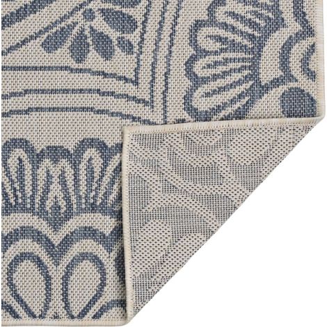 Tapis à tissage plat d'extérieur 80x250 cm Motif bleu CFW99926 (1/5)