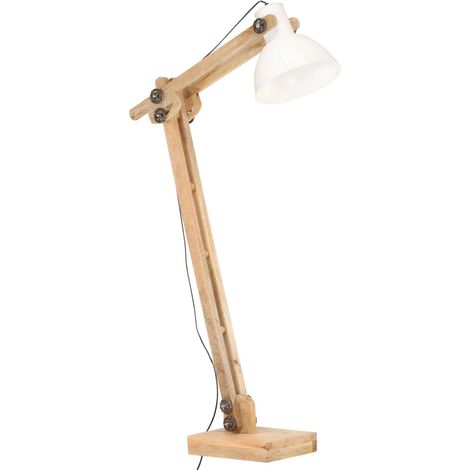 Lampadaire Blanc Bois de manguier massif E27 CFW196769 (1/5)
