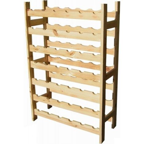 Cantinetta portabottiglie per vino da 54 posti porta bottiglie in legno naturale (1/2)