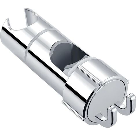 Support de barre/pommeau de douche avec base de fixation à clip, manchon coulissant réglable, boucle en forme de fourche et pommeau de douche relevable (1/5)