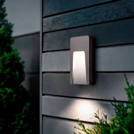 Baliza Exterior LED 3W Superficie Pared Rectangular Nilsa 4000K Antracita Blanco Neutro (1/4)
