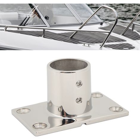 90°-Vierkantrohrfuß für maritime Anwendungen, Deckhandlauf aus Edelstahl 316, Deckbeschläge, 90° 32 mm (1/5)