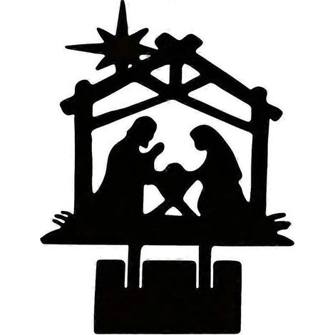 Crèche de Noël en silhouette, figurines de la Nativité pour clôture ou patio B (1/5)