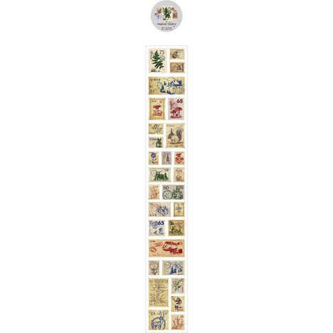 Ruban adhésif décoratif vintage à motifs de timbres-poste pour cahiers et carnets. (1/5)