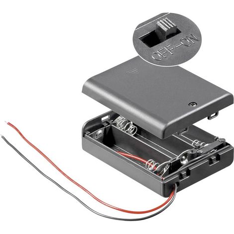 Cestino per 3 batterie AA con cavo e interruttore 12445 (1/2)