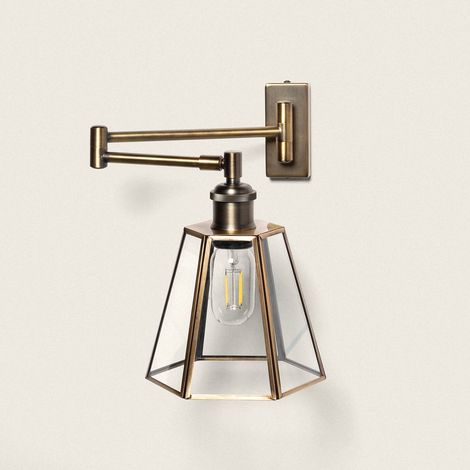 Lampada da Parete Metallo e Vetro Brontom Ottone