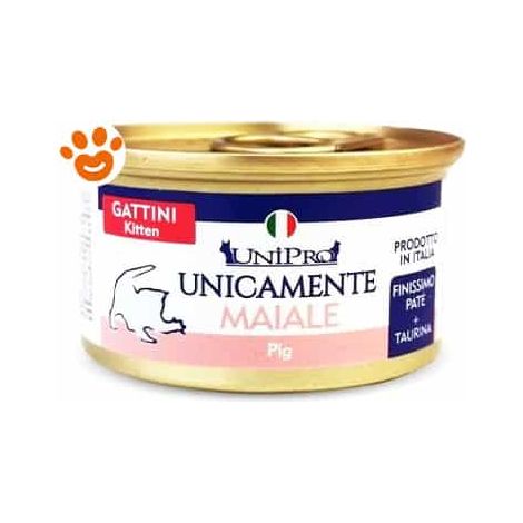 Unipro Cat Unicamente Kitten Maiale - Lattina 85 Gr -