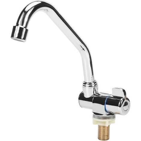 Robinet de cuisine pliable pour camping-car, pivotant, à poignée unique, à fixer sur le pont ou au mur, en cuivre, eau froide. (1/5)