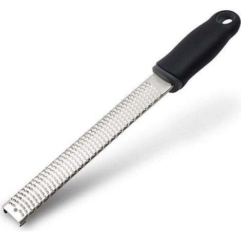 Râpe‑zesteur en inox – Noir – Parfait pour agrumes, fromage et épices (1/4)