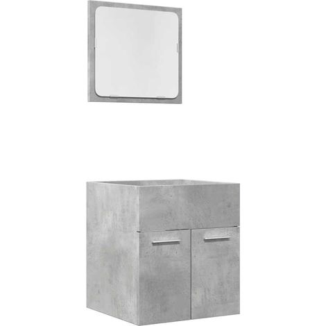 Maison Exclusive - 2-tlg. Badmöbel-Set Betongrau Holzwerkstoff