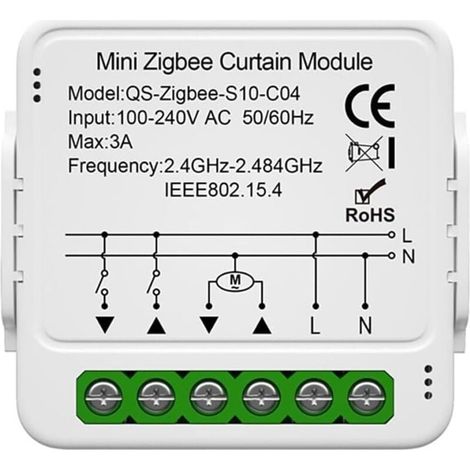 Intelligenter Rollladenmodul-Schalter, WLAN-Vorhang- und Jalousienschalter, kompatibel mit Alexa und Google Home für Sprachsteuerung, intelligenter Timer, Wandmotor