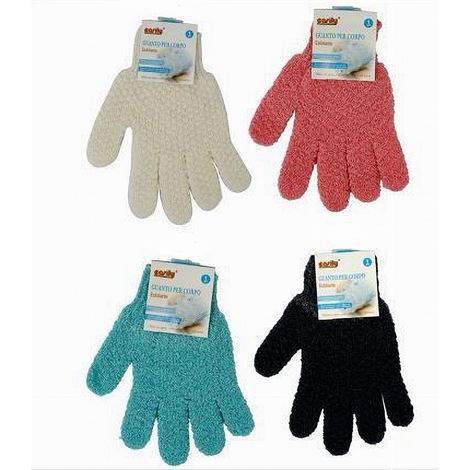 Trade Shop - 3er-Set Duschhandschuhe, Bad, Massage, Peeling, Haut, Körper, einfarbig, 79286 -