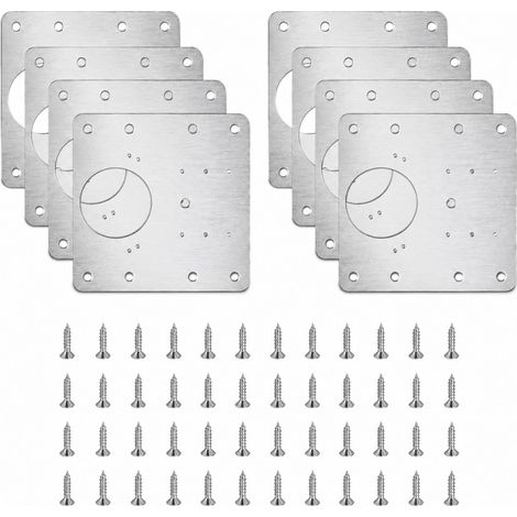 8 Pcs Plaque Reparation Charniere Porte Lourde, 9 x 9 cm (1/5)