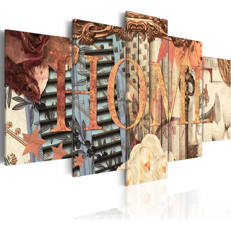 Tableau Imprimé "Home Retro" 50 x 100 cm (1/2)