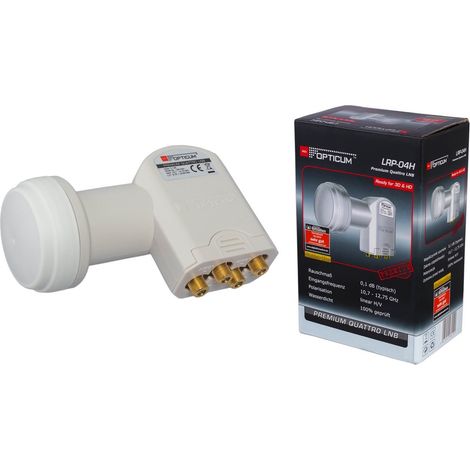 Opticum Quattro LNB - contacts LRP-04H (plaqué or, Full HD, 3D, ne peut être utilisé conjointement avec multi-switch) (1/3)