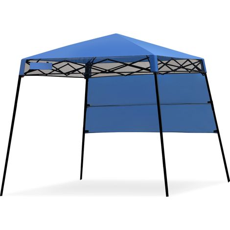 Tenda a baldacchino portatile e leggero con borsa per campeggio, Gazebo da esterno con gambe inclinate Blu (1/4)