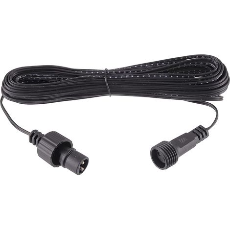 Câble d'extension lumineux Noël étanche IP44 Noir 2 broches mâle/femelle LED basse tension 10 m (1/5)