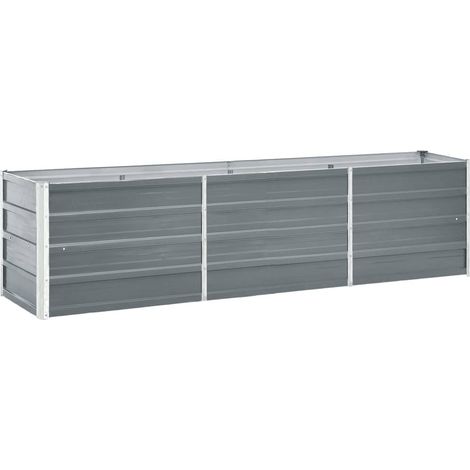 Garden Raised Bed Galvanised Steel 240x40x45 cm Grey vidaXL (1/5)
