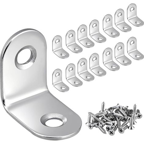 15 Pcs Équerre Métal Équerre De Fixation Equerre De Fixation 90 Degrés Equerre Inox Avec 40 Vis Petite Equerre Metal Pour Fixation De Meubles En Bois 20×20Mm (1/5)