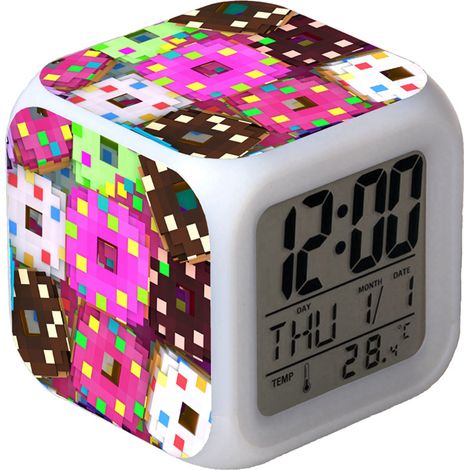 Digitaler Multifunktionswecker Minecraft-Wecker LED-Edition