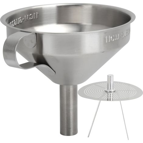 Entonnoir Cuisine Acier Inoxydable 304 Avec Filtre Détachable Pour Liquides Et Poudres Diamètre 11cm Lot De 1 (1/5)