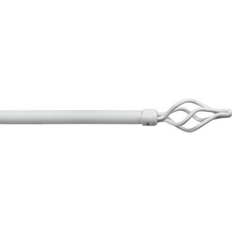 tubo tenda in acciaio colore bianco estensibile da 120 a 210 cm. con terminale a ciorciola