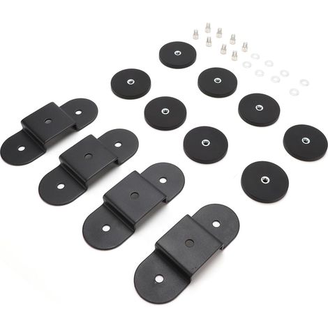 Lot de 4 Supports de Montage Magnétiques pour Lumière LED, Supports de Lumière Protégés en Caoutchouc, de Barre Lumineuse pour Dosettes LED avec Fixation Sécurisée, Idéal pour les Camions, (1/4)