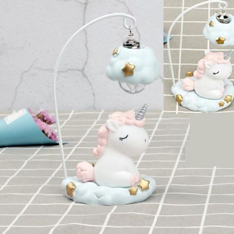 LED lampe licorne rose résine cadeau pour l'enfant