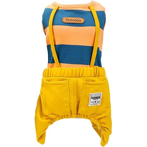 BARKBUSTERS  Chemises pour chiens Vêtements Chemises à rayures Chemises décontractées Vêtements de travail Cool Été Printemps Automne Gilets Gilets pour chiot Chiot Orange, M (1/4)