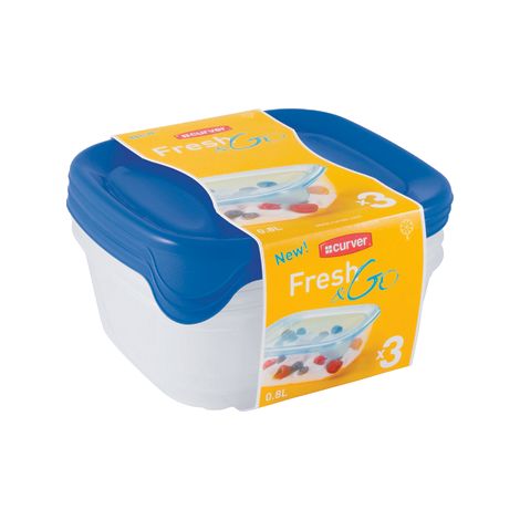 Juego de contenedores FRESH&GO 3x0,8l