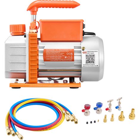 Mophorn Kit pompa per vuoto con manometro da 3,5 CFM 99 L/min, pompa a palette rotanti monostadio per sistemi di condizionamento dell'aria, compatibile con R134a, R22, R410a, R1234YF, R32