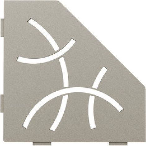 Schluter – Tablette d'angle CURVE S2 – Alu structurée – Profondeur 21 cm – Pour carrelage et murs – Élément design pour salle de bain