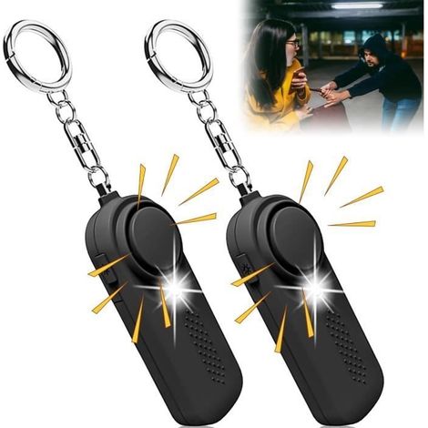 Alarme Personnelle - ZGEER - Sirène de poche 130 dB - Lampe LED - Noir - Sécurité pour tous (1/4)