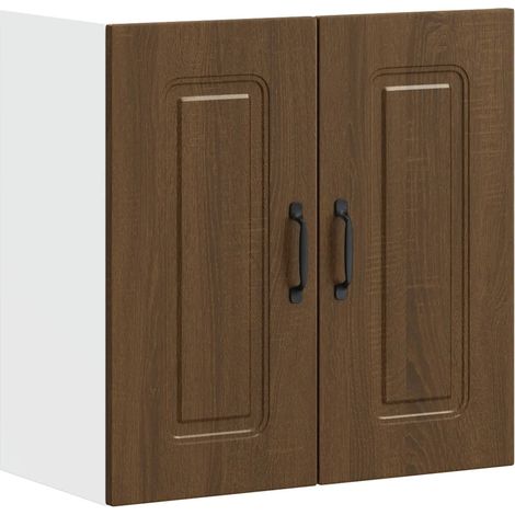 Armoire murale de cuisine Kalmar 60 x 31 x 60 cm grand espace de rangement design moderne en bois d'ingénierie chêne marron (1/5)