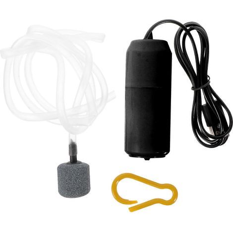 mini pompe à oxygène silencieuse pour aquarium, aérateur en plastique, pompe à air USB pour aquarium-8.00X3.00X3.00CM-Black (1/4)