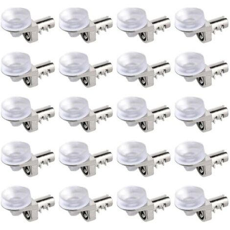Pair Lot de 30 supports d'étagère de 5 mm - Support d'angle - Support d'étagère - Support de sol - Ventouse - Support de sol en verre - 5 mm - Pour bibliothèque, armoire, meuble (1/5)