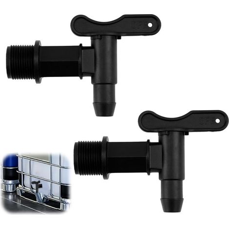 2 robinets de seau en plastique 3/4 pouce Robinets de seau, robinets de rechange pour distributeur de vin (1/5)