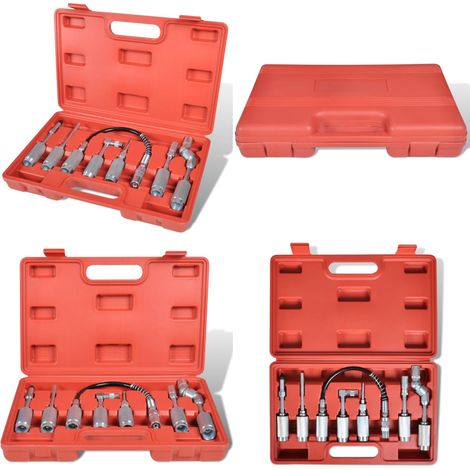 Adapter Fettpressen, 7 tlg. Set, Panzerschlauch - Fettpresse Zubehör - Schmiernippel Satz - Adapter - Panzerschlauch - Werkstattwerkzeug - Home & Living (1/5)