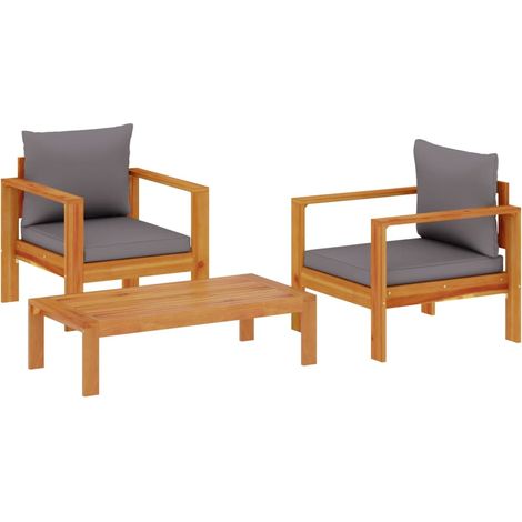 Maison Exclusive - 3-tlg. Garten-Sofagarnitur mit Kissen Massivho