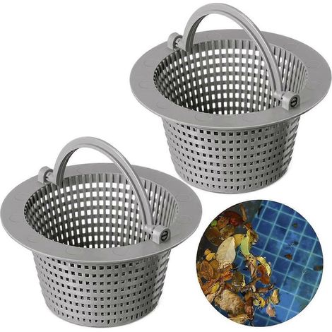 Lot de 2 paniers d'écumoire avec poignée pour le nettoyage des piscines, A (1/5)