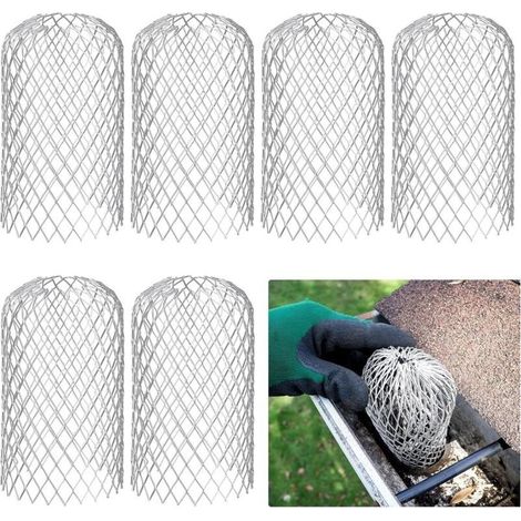 CSPARKV 6Pièces Crapaudine de Gouttière, Aluminium Filtre Gouttiere, Grille Gouttiere Facile à Installer, Raccords de Gouttière pour Prévenir Les Obstructions par Les Feuilles, la Boue et Les Débris (1/5)