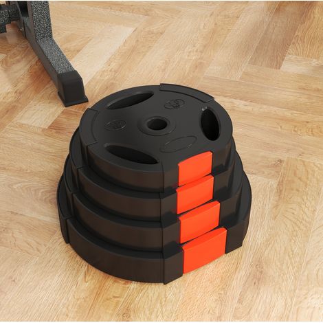 4er-Set OKWISH Hantelscheiben, 2 x 10 kg + 2 x 5 kg, Bohrung Ø 30 mm, schwarz (1/5)