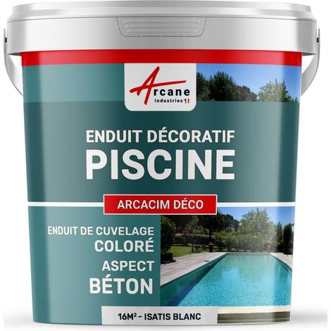 Décoration, piscine, enduit de cuvelage, finition béton ciré : Arcacim déco - 16 m² Isatis Blanc - ARCANE INDUSTRIES (1/3)