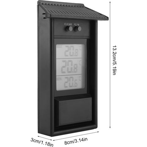 thermomètre étanche de jardin, thermomètre à mémoire, thermomètre de fenêtre extérieur, thermomètre de réfrigérateur (1/5)